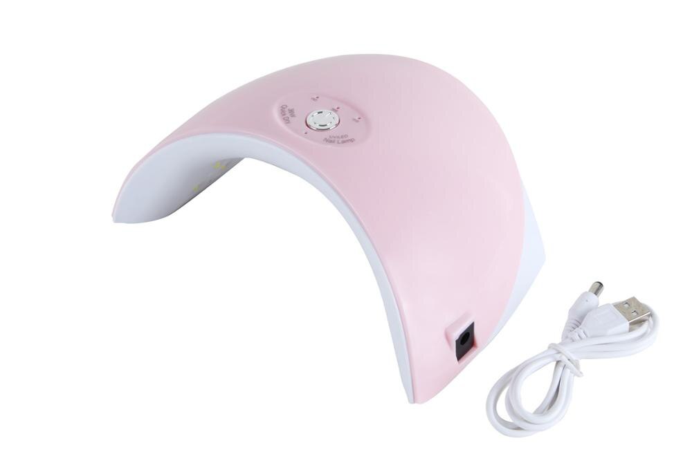 36w led naglar gelish lampa 12 uv torktumlare konst nali lampa manikyr för hemmabruk maskin torktumlare verktyg för alla typer usb-kontakt naglar: Rosa