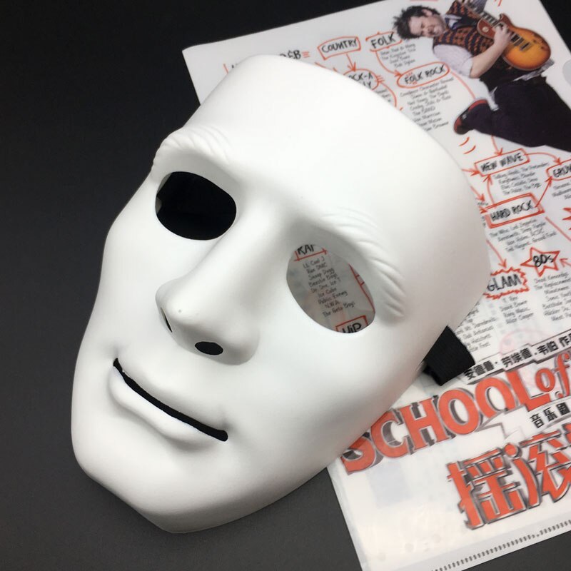 Masque facial blanc pour homme, accessoire de danse mécanique, style hip-hop épais, protection vibrato: Bleu