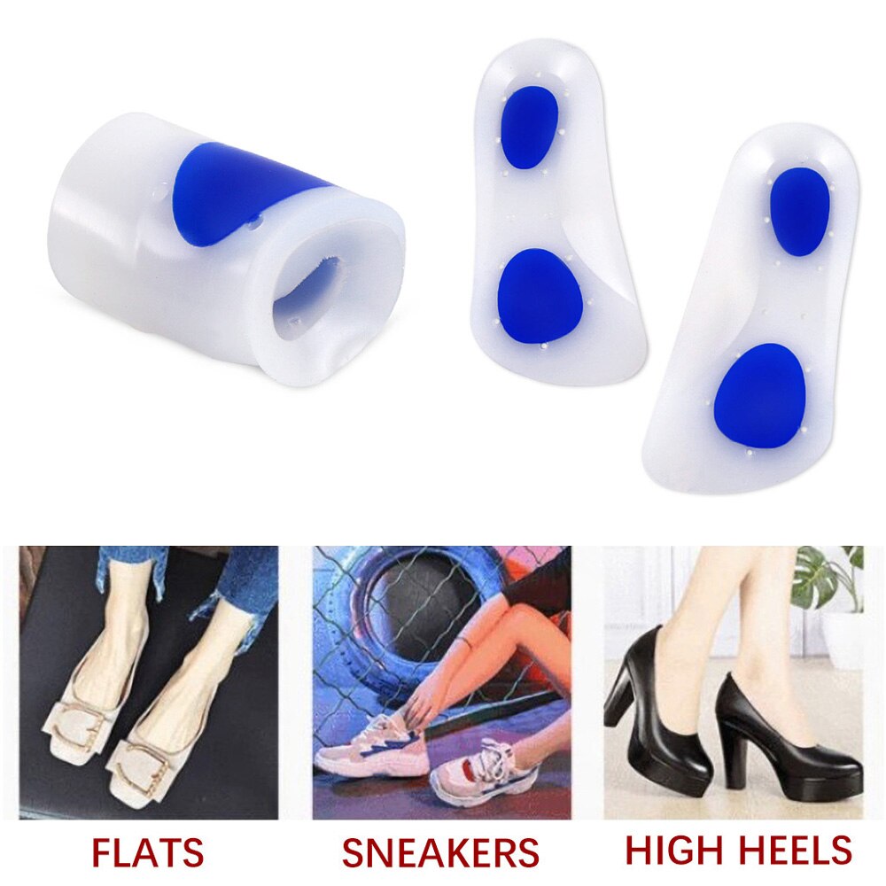 1 par silikone indlægssåler svangstøtte ortopædiske silikone sko indlæg hælskåle 3/4 smertelindrende plantar fasciitis indlægssåler unisex