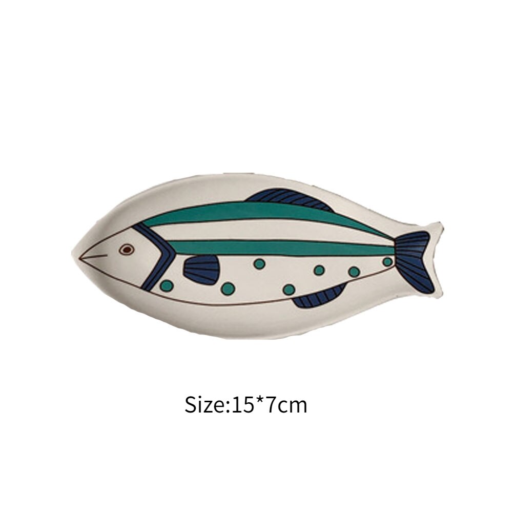 LadyCC Lovely Fish Plate Japanese Style Personality Home Northern European Wind Fish Plate Dish Dish with Fish Plate: E-small