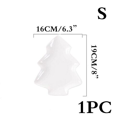 1pcs Christmas Tree Ceramic Plate Porcelain Dinner sets Bone China Dinnerware sets Restaurant Dish Japanese Fruit Serving Tray: 8inch