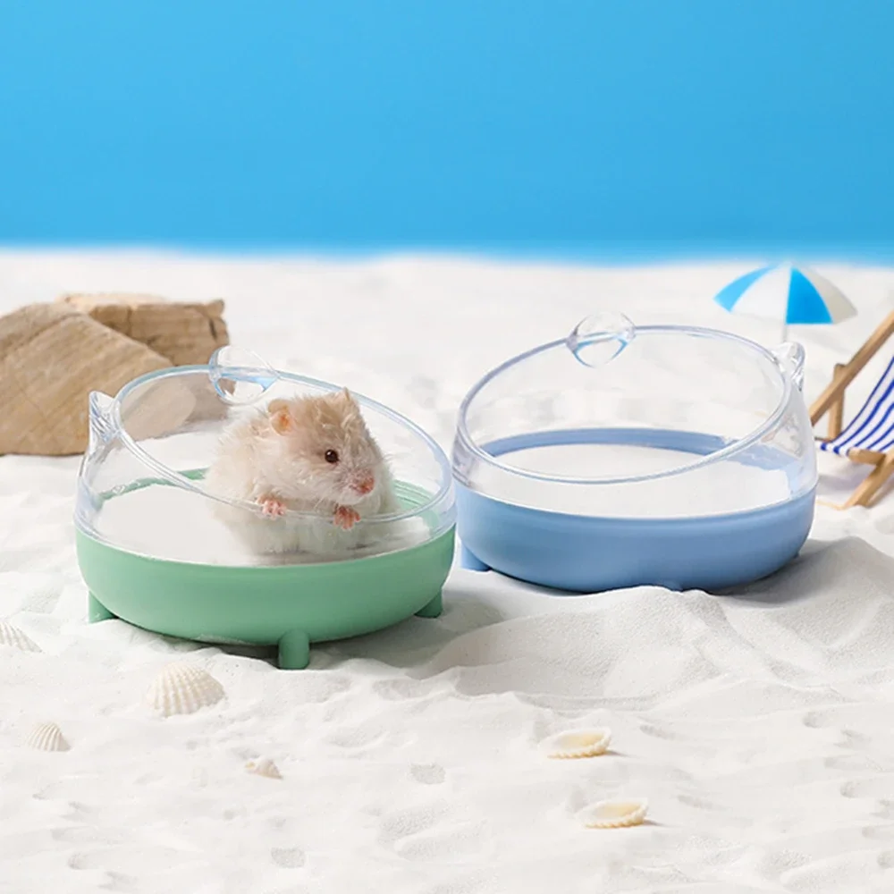 Caja de arena para hámster para mascotas, baño, casa para mascotas, contenedor de baño de arena transparente, lavabo de arena, oso dorado, ardilla, baño para mascotas pequeñas