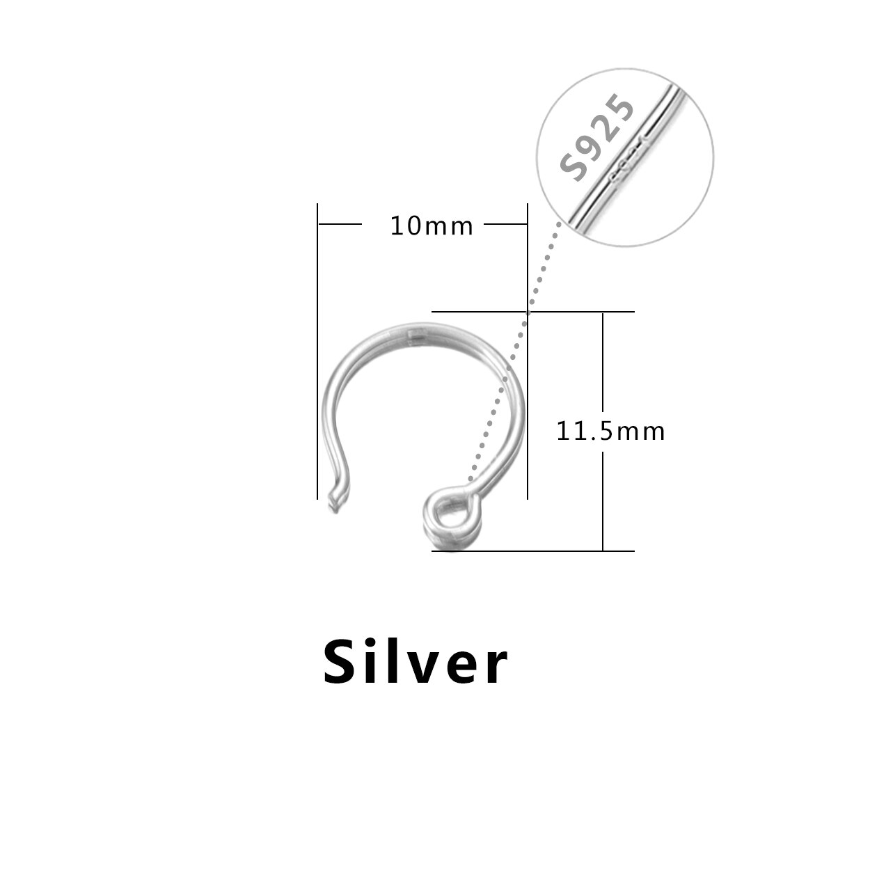 10 Stuks 100% 925 Sterling Zilver Hypoallergeen Oorbellen Haak Anti Allergie Earring Sluitingen Maken Voor Diy Sieraden Maken Levert: V178S