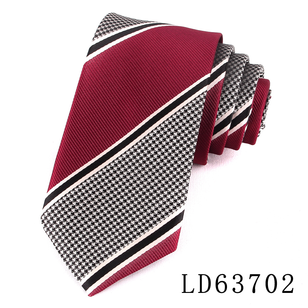 Cravates Jacquard à Carreaux pour Homme et Femme, en Polyester, Rayé, pour Mariage, Business, pour Adulte, Slim,: Black