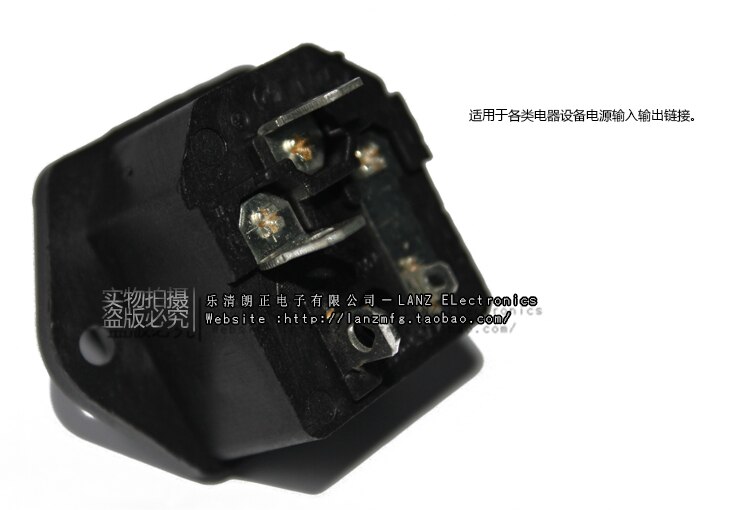 Lz -14-f1-4p iec innløp  c14 med sikringsholder 10a 250v cooper belagt med skrue