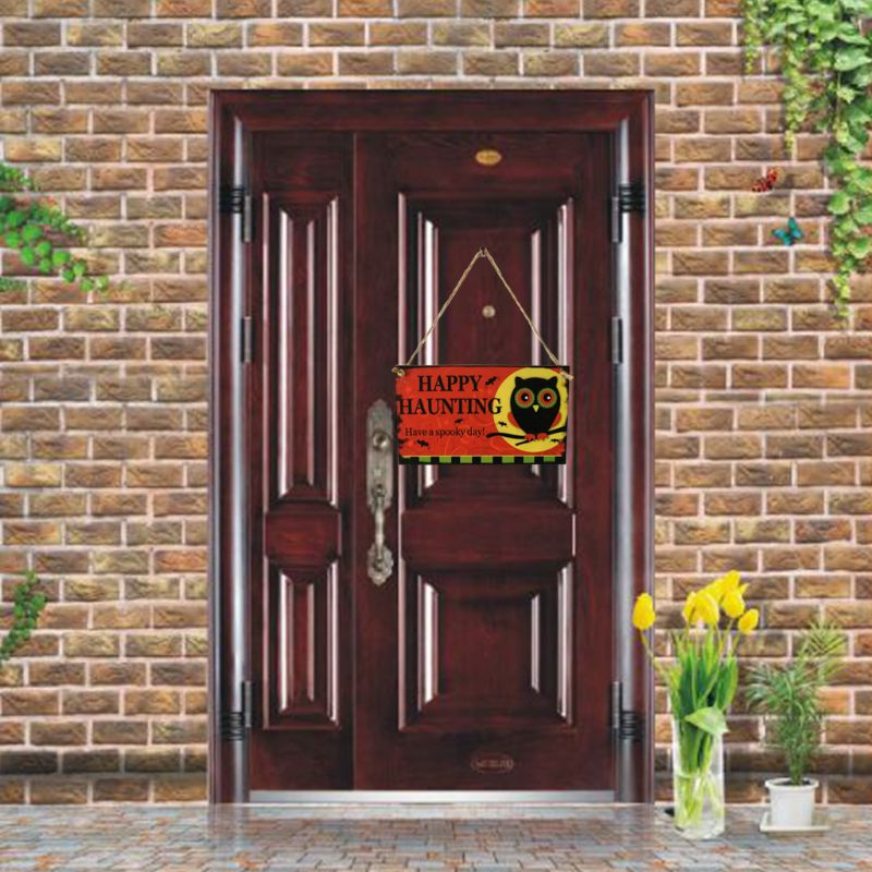 Halloween Prop Hanging Sign The Witch Is In Wooden Board For Home Door Window 667A