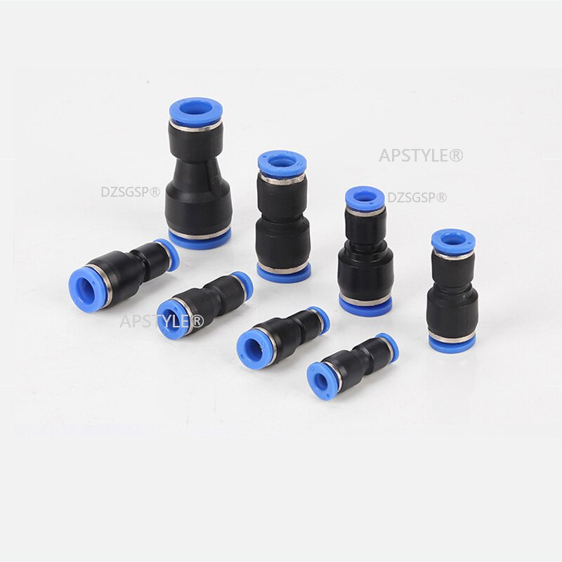 Air Pneumatic 10mm 8mm 6mm 12mm 4mm 16mm OD Hose Tube One Touch Push Into Straight Gas Fittings Plastic Quick Connectors Fitting