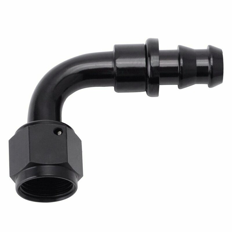 2Pc 90 Degree Push on Lock Fitting Hose Fitting Adaptor Aluminum 6An