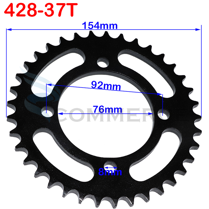 420/428 Chains 35T/37T/39T/41T/43T/45T/48T Motorcycle Chain Sprockets Rear Back Sprocket Cog For 110cc 125cc 140cc Dirt Pit Bike: 428-37T