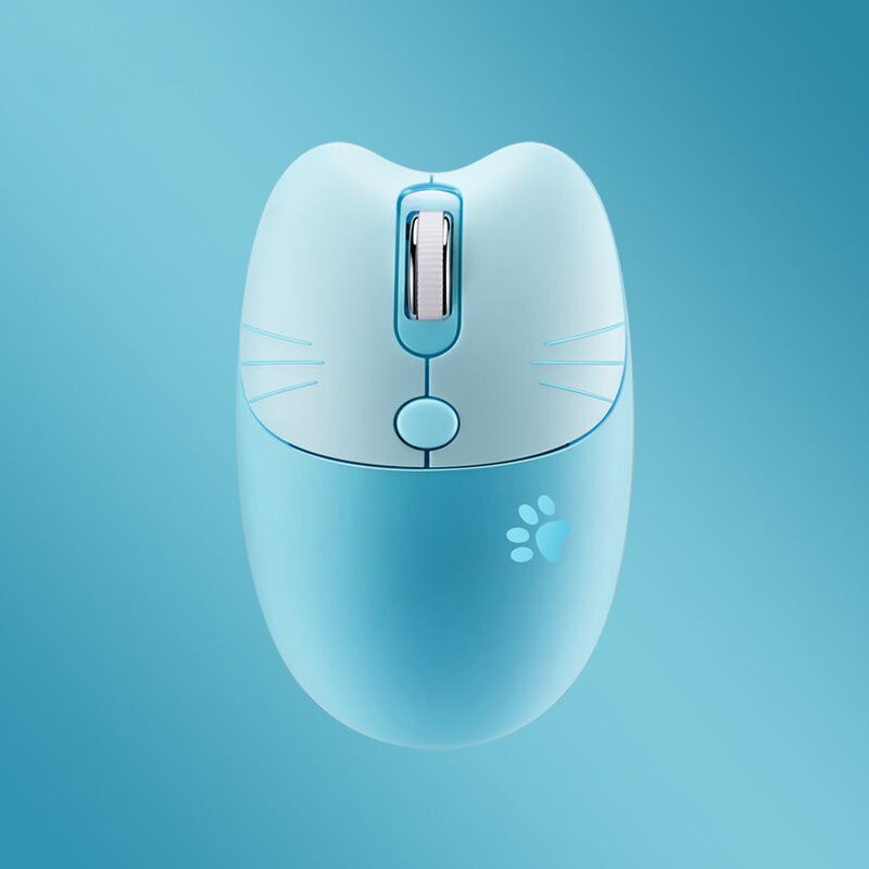 2.4G USB Wireless Mouse Cute Cartoon Pink Mini Mouse 1600DPI Optical Computer Mause Office Ergonomic Silent Mice For Girls: Blue