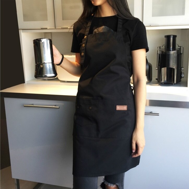 Wasserdichte Schürze Denim Leinwand Taschen Schürze Küche Kittel Metzger Handwerk Backen Köche Küche Kochen BBQ schlicht