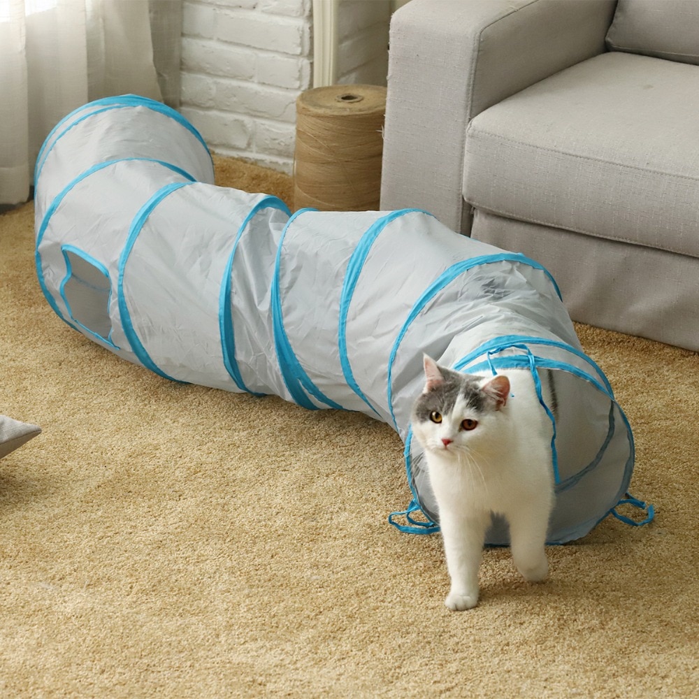Free Ship Pet Funny Toy Foldable Pet Cat Tunnel Balls Play Tubes Balls Cat House Toys Puppy Ferrets Rabbit Play Dog Tunnel Tubes