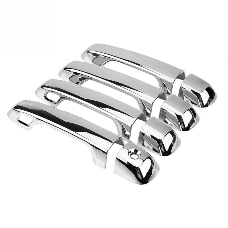 8 Stuks Zilver Chrome Auto Chroom Galvaniseren Deurgreep Cover Trim Voor Toyota Land Cruiser Prado Auto styling