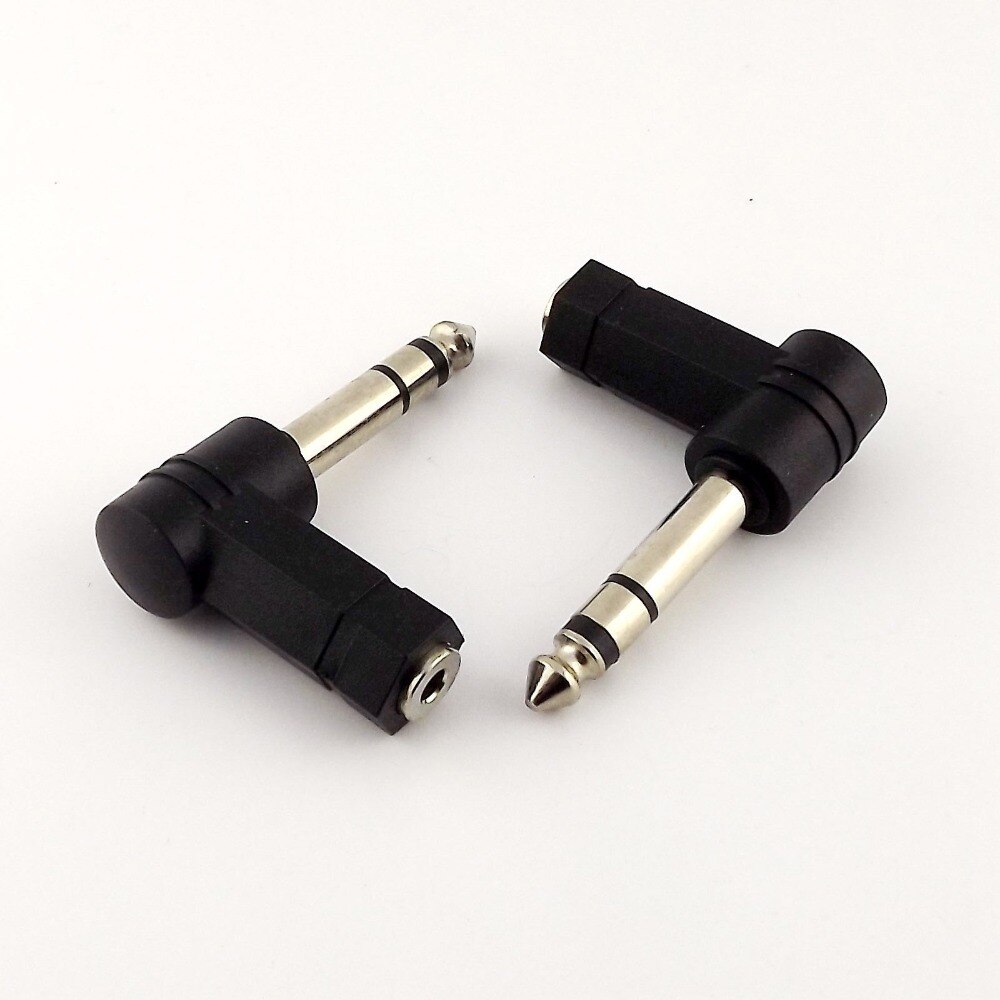 90 stopni 3.5 do 6.35/6.5mm 1/4 "Mono Jack głośnik Stereo Adapter Audio wtyczka 3.5mm TRS złącze konwerter słuchawki AUX kabel
