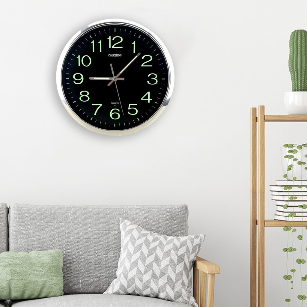 12 Inch Glowing Wall Clock, Non-ticking Night Ligh... – Vicedeal