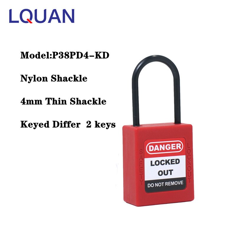 Serrure de sécurité industrielle, toutes sortes de cadenas en plastique ABS, corps LOTO: P38PD4-KD