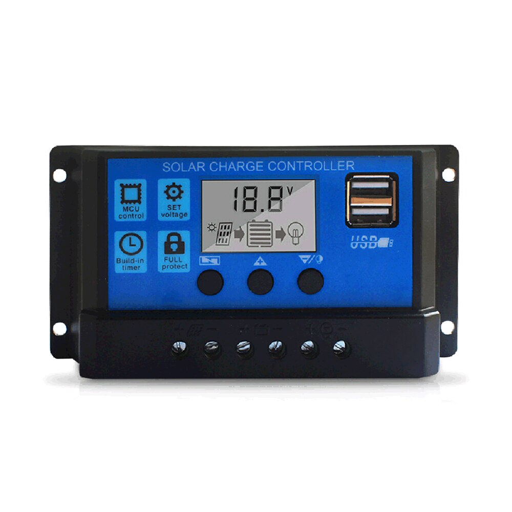 10A/60A/100A Solar Charge Controller Usb Zonnepaneel Batterij Intelligente Regulator Verstelbare Dual Lcd Straat Licht Controller