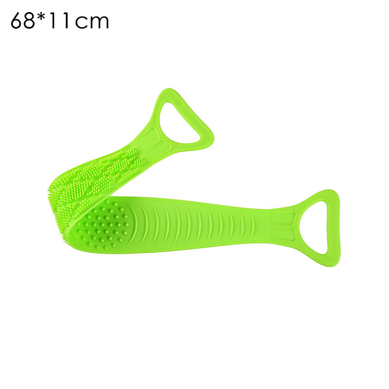 Magic Silicone Brushes Bath Towels Rubbing Back Mud Peeling Body Massage Shower Extended Scrubber Skin Clean Shower for Bathroom: green  large
