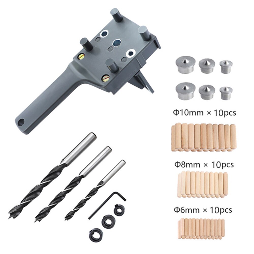 6 8 10mm Timmerwerk Houtbewerking Kit Deuvel Jig Hout HSS Boren Houtbewerking Jig ABS Plastic pocket gat jig boor Guide Tool