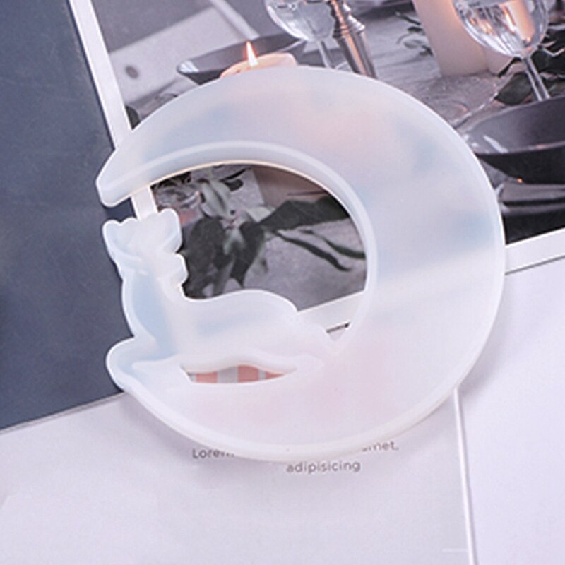 Bricolage cristal époxy miroir cerf chat ange lune Silicone moule bijoux charme moule, utilisé pour bricolage en vrac décoration faisant des bijoux