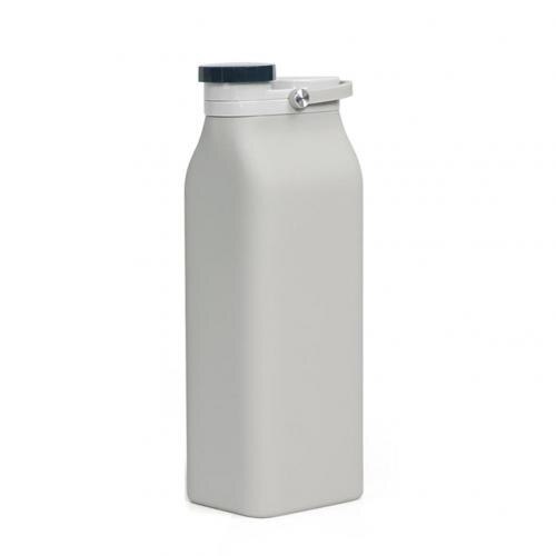 400/600Ml Siliconen Melk Water Fles Drinkware Voor Camping Wandelen Inklapbare Oprolbaar Lekvrije Buitensporten Fles Water: Grey 400ml