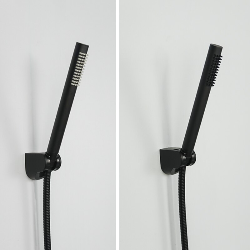 Brass Hand Shower Matte Black Hand Held Shower Set with Holder and Hose Wall Mounted Hand Hold Shower Head