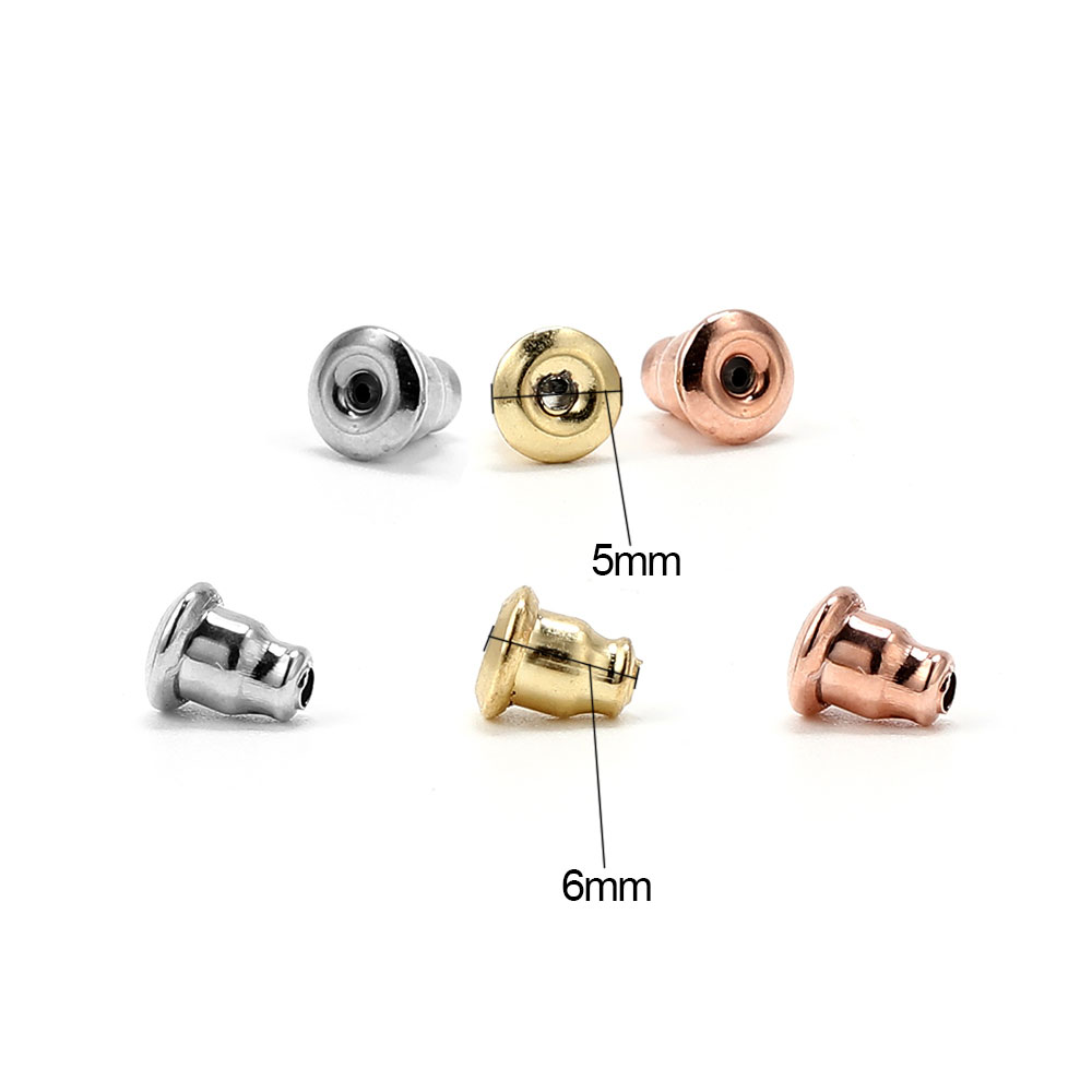 50 pièces en acier inoxydable classique balle boucle d'oreille dos bouchon clous d'oreille bouchon arrière bricolage boucle d'oreille dos bouchons accessoires fournitures