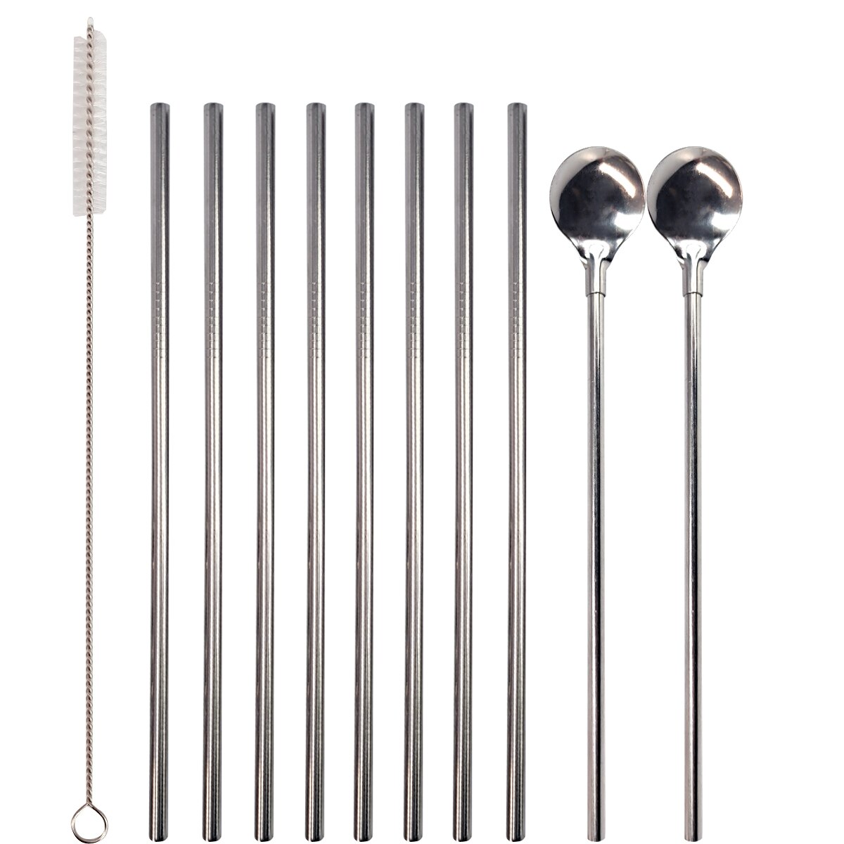 Bartender Kit Cocktail Shaker Accessories Set Stainless Steel straight straw straight brush spoon straw: 3