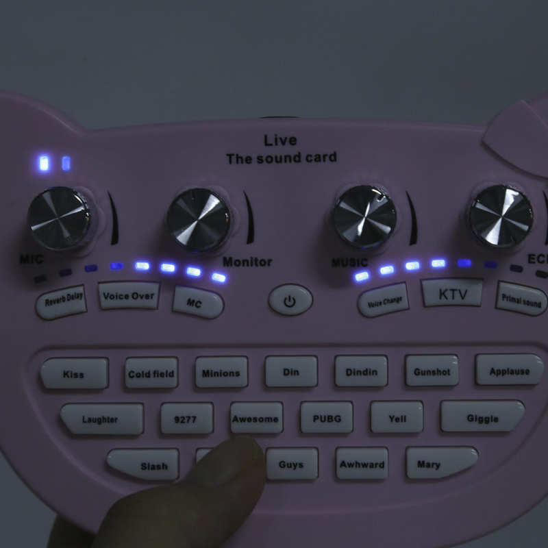 Sound Card Lightweight And Easy To Carry Multi-effect Sound Mixer Four Separate Buttons Mobile Phone for Anchor Broadcast