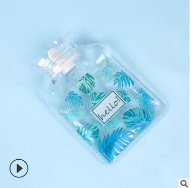 Botella de agua transparente, calentador de manos de inyección de agua portátil mini con dibujos animados, simple, para invierno: 6C