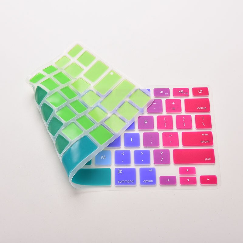 Silicone Rainbow Keyboard Skin Cover For Macbook Air Mac 13"15"17" US