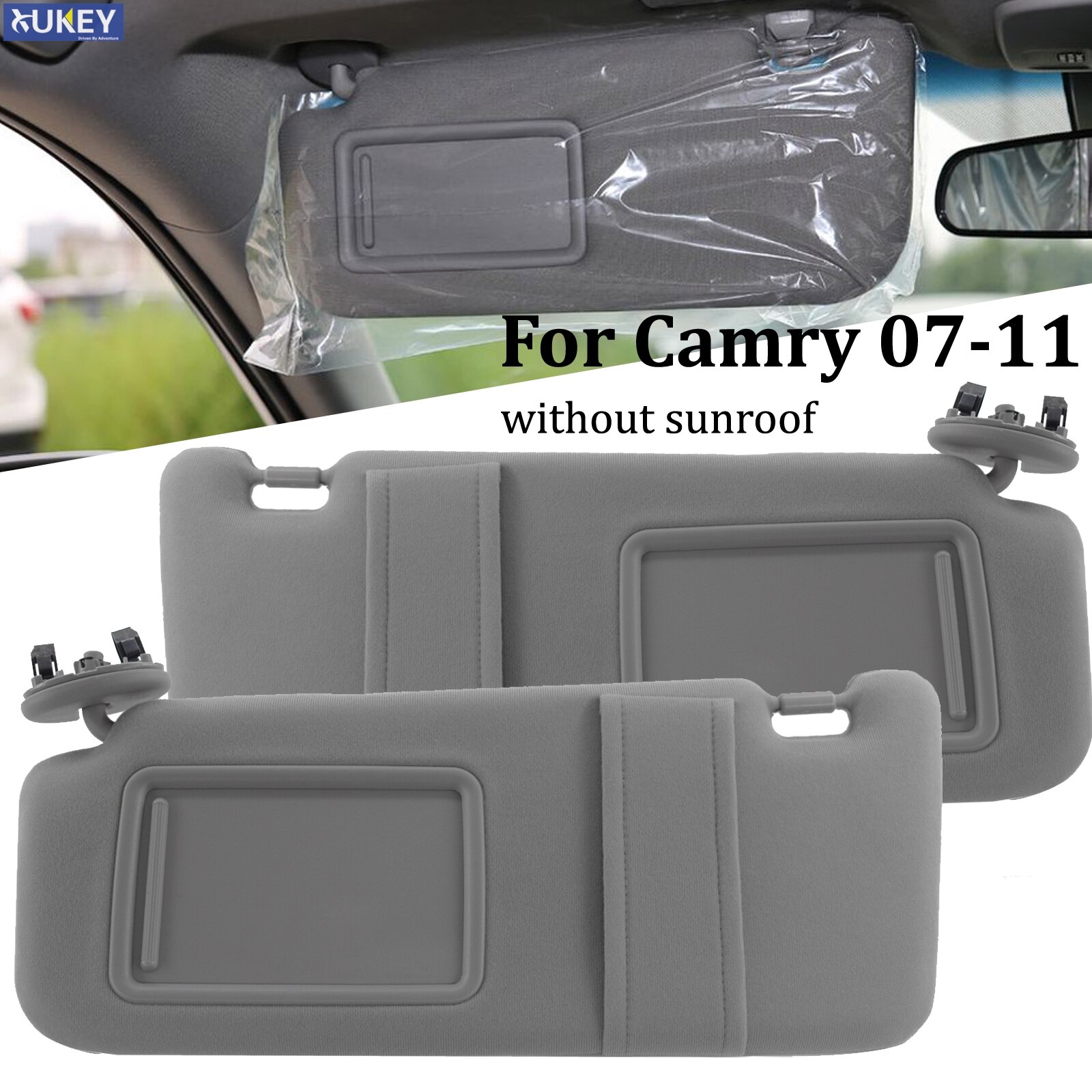 2Pc For Toyota Camry 2007 Car Sun Visor Sunshade Without Sunroof Driver Passenger Side Right Left Organizer