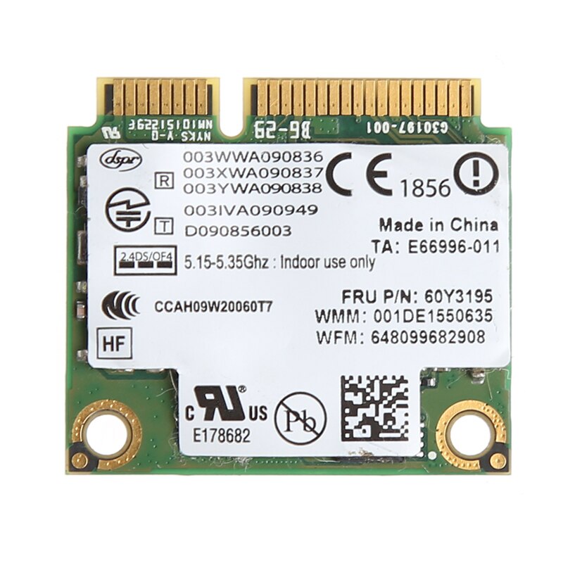 Dual Band 300M 2.4 + 5G Draadloze Wifi Pci-E Kaart Voor Intel 6250 Fru 60Y3195