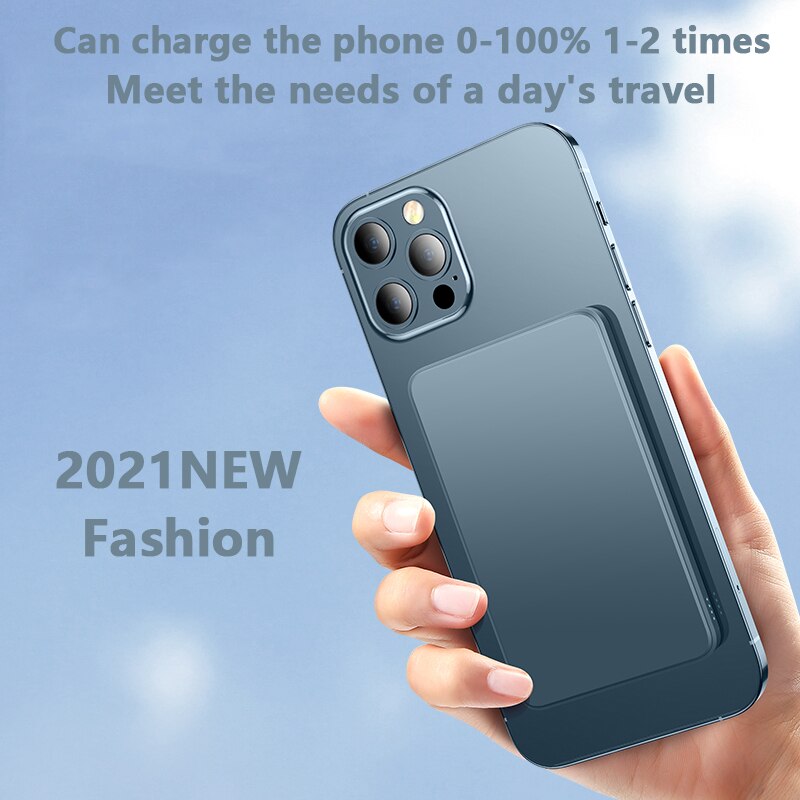 15w trådlös powerbank magnetladdare för magsafe externt batteri för iphone 12 12 pro 12 promax 12 mini magnet snabb laddning