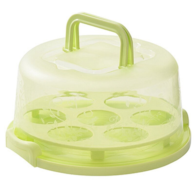 Draagbare Cake Carrier Voedsel Vers Houden Doos Koelkast Vers Houden Ontvangen Doos Fruit Groenten Storage Case: Green