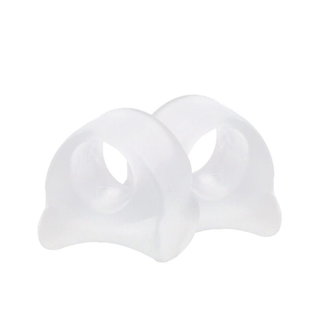 4 stk= 2 par silikone pedicure værktøj hallux valgus korrektur separator glattejern gel tå separator separador fodpleje: Transprantere