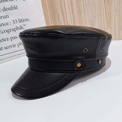 Gorros con velo de encaje de PU negro para primavera y verano, gorra plana con letras de malla negra, varios estilos,: A