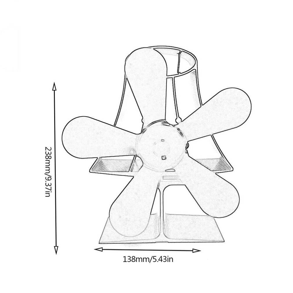 YL-103 Table Lamp Thermodynamic Fireplace Fan Thermal Power Fireplace Fan Eco Friendly Five-leaf Fan