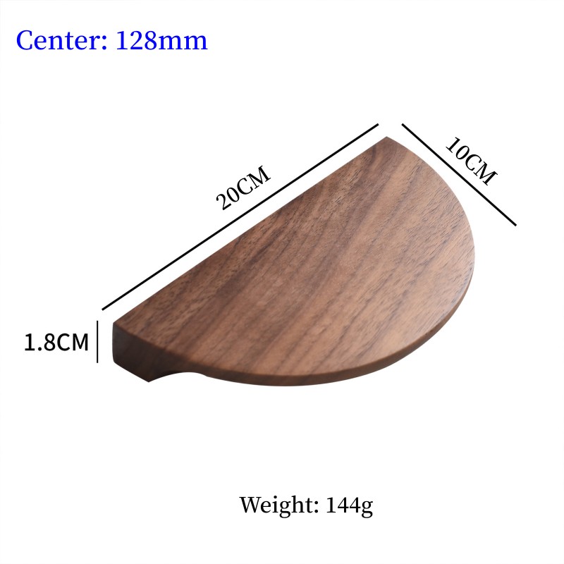 Pohjoismaiset puiset kaapin vetimet, suuret puoliympyrän muotoiset puuhuonekalujen oven vetimet, mustapähkinäiset vaatekaapin vetimet, puolikuun muotoiset puiset vetimet: Sininen