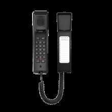 H2U Black Color SLIM Hotel IP Phone Tiny with PoE Support Line Wall Mountable