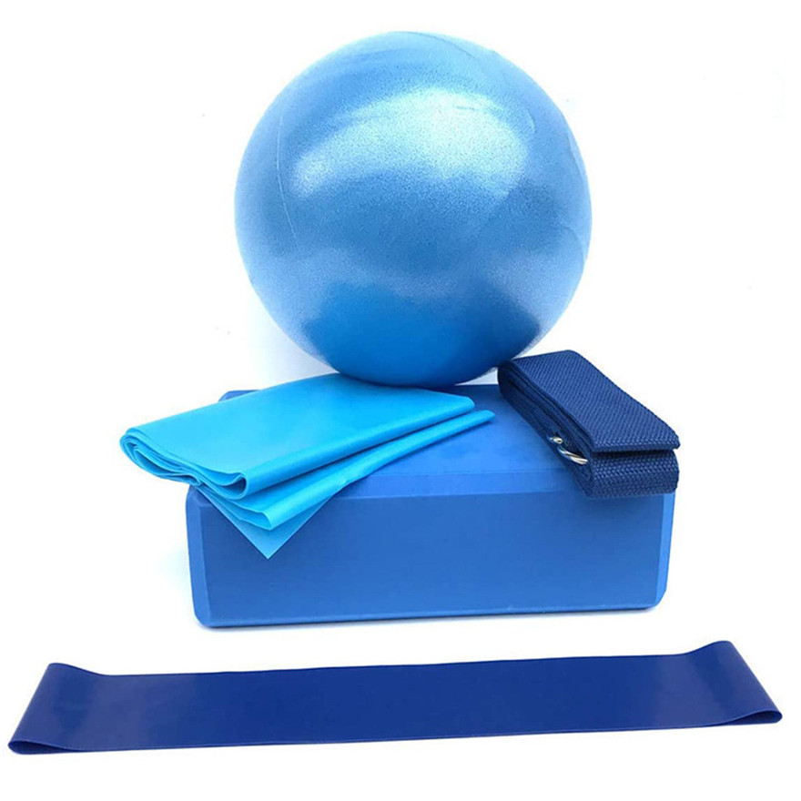 Yoga Fitness Starter Kit 5-Piece Yoga Equipment Indoor Yoga Fitness Pilates Training Equipment: Blue