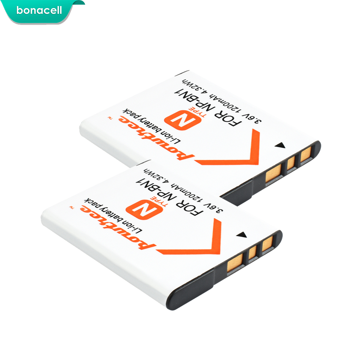 Powtree 1200mAh NP-BN1 Camera Battery For Sony TX9 WX100 TX5 WX5C W620 W630 W670 TX100 Camera: 2 Pack Battery