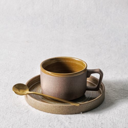 Japanese Style European Style Ceramic Coffee Cup and Saucer Set Vintage Cappuccino Coffee Cup Vaso Para Cafe Mug BD50CS: style3