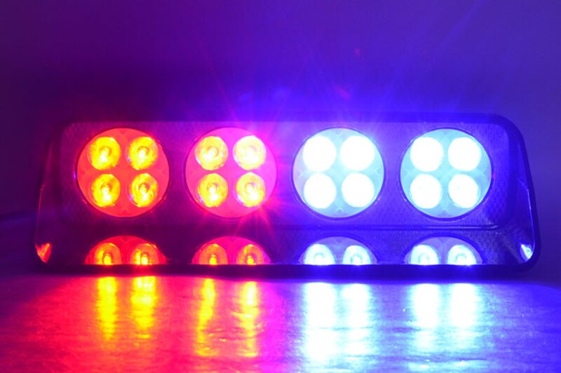 16 LED Frontscheibe Strobe Auto Warnung Licht Saugnapf Scoop Polizei Blinken Sichere Alarm Nebel Lampe Notfall Signal Lichter DC 12V: rot Blau