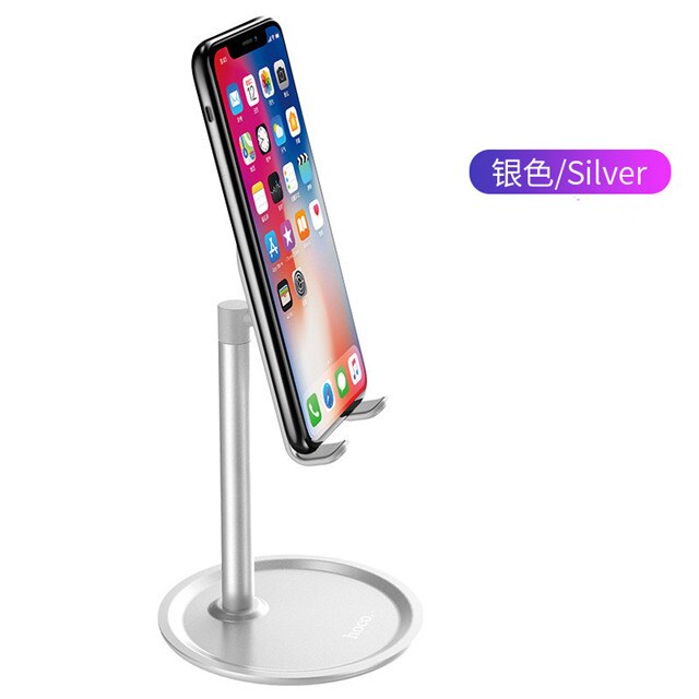 Tablet Phone Holder Universal Smartphone holder For iPhone Desktop Tablet Stand For Cell Phone Table Holder Mobile Phone Stand: Silver