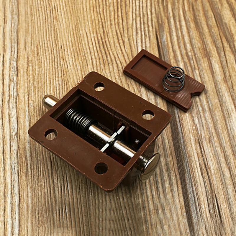 2pcs Window Cabinet Push Button Spring Load Automatic Door Bolt Latches Lock