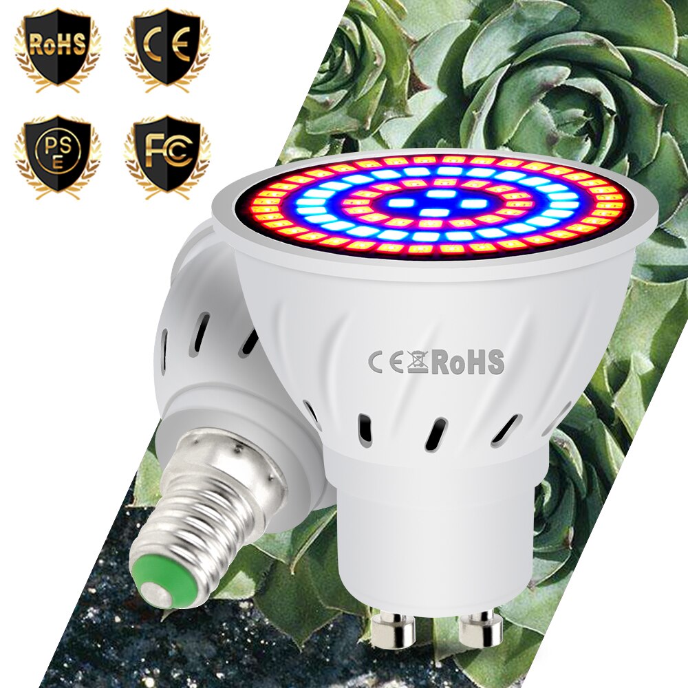 220V GU10 Led Indoor Growth Lamp B22 Grow Led Bulb E27 Greenhouse Phytolamps 48 60 80les MR16 E14 UV/IR Plant Light Hydroponics