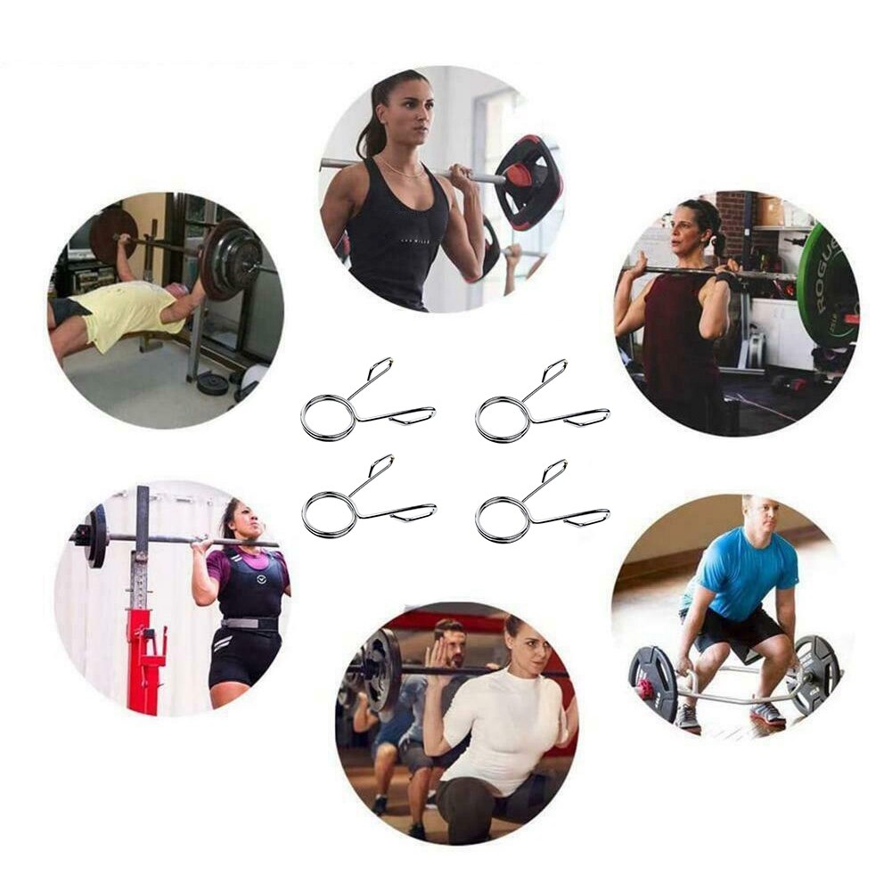 4PCS Olympic 2inch Spring Collar Weight Bars Clips Dumbbell Barbell Clamp Bar for Replacing Lost Or Daed Collars