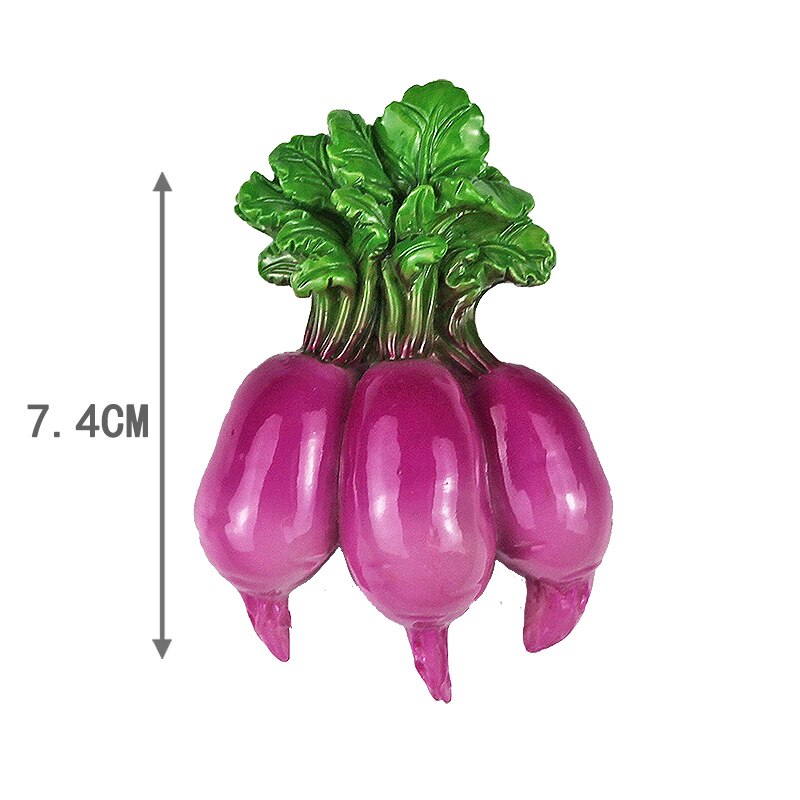 Home Decoration RefrigeratoR Sticker 3D Celery Radish Mushroom Potato Broccoli VegetablesPolyresin Fridge Magnet: Brown