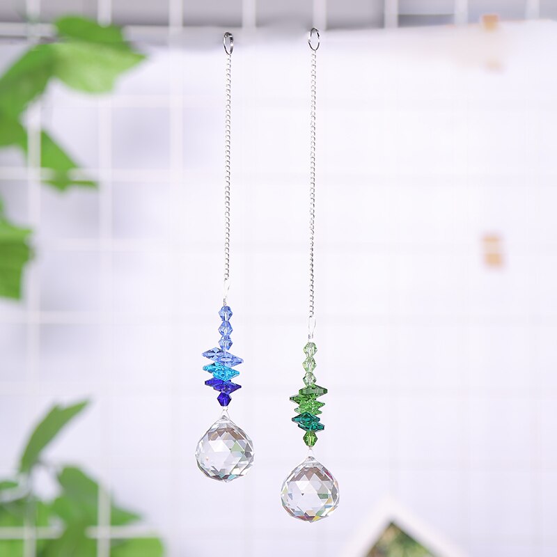 1PCS Hanging Crystal Ball Suncatcher Prisms Rainbow Pendants Wedding Garden Decoration